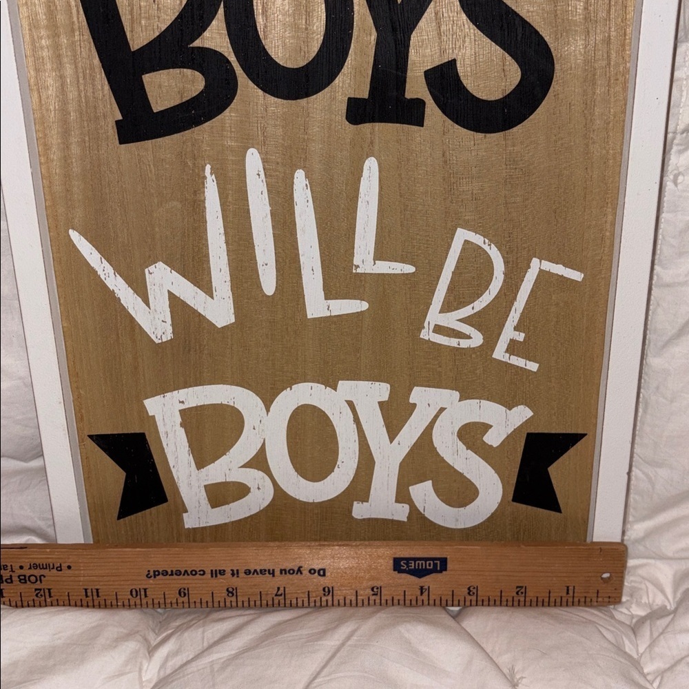 Boys will be boys wooden wall art picture new with tags - Picture 3 of 4